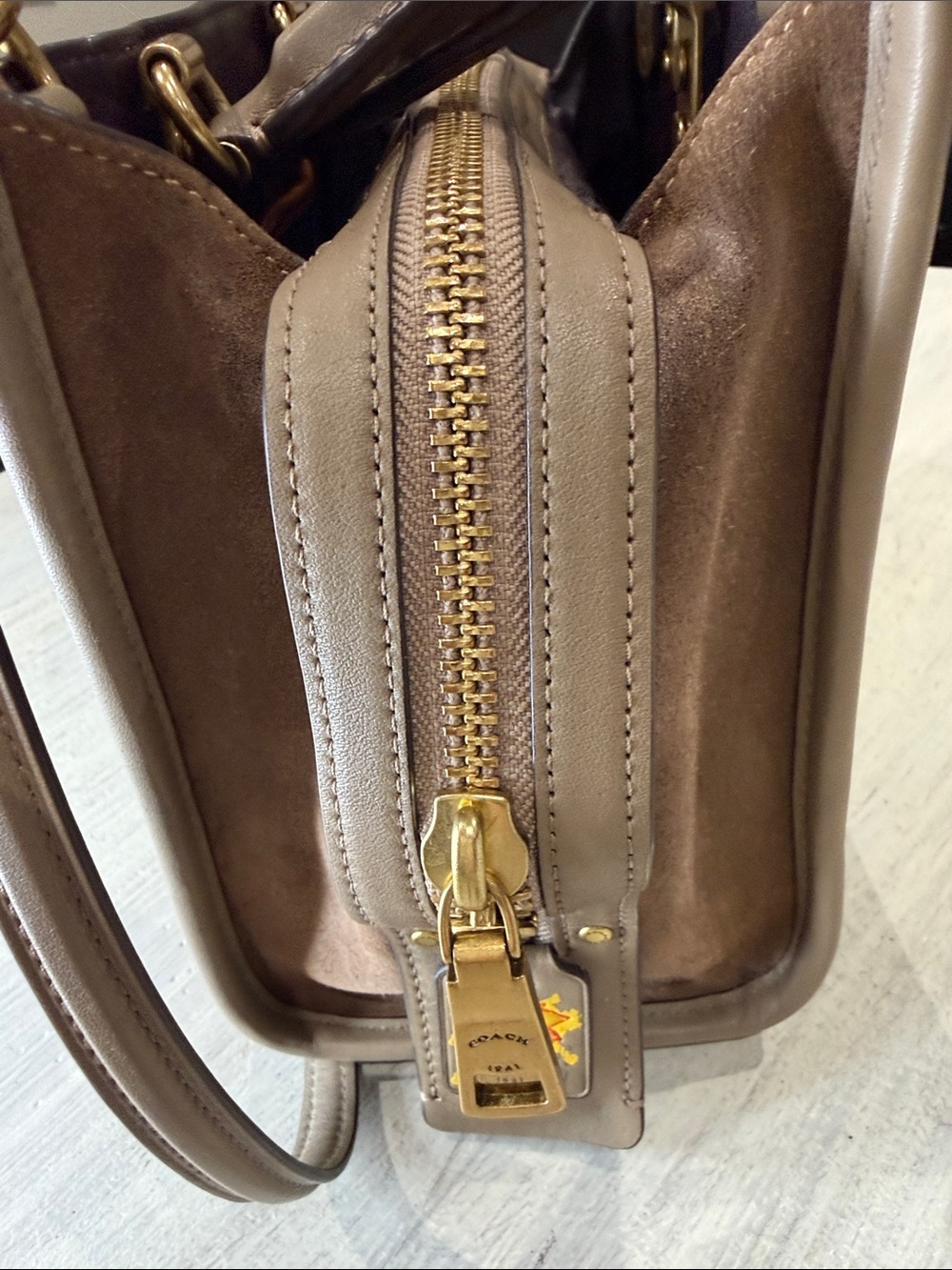 Coach X Rouge 25 Jean Michael Basquat Leather Satchel with Multicolor Rexy Dino - Picture 7 of 16